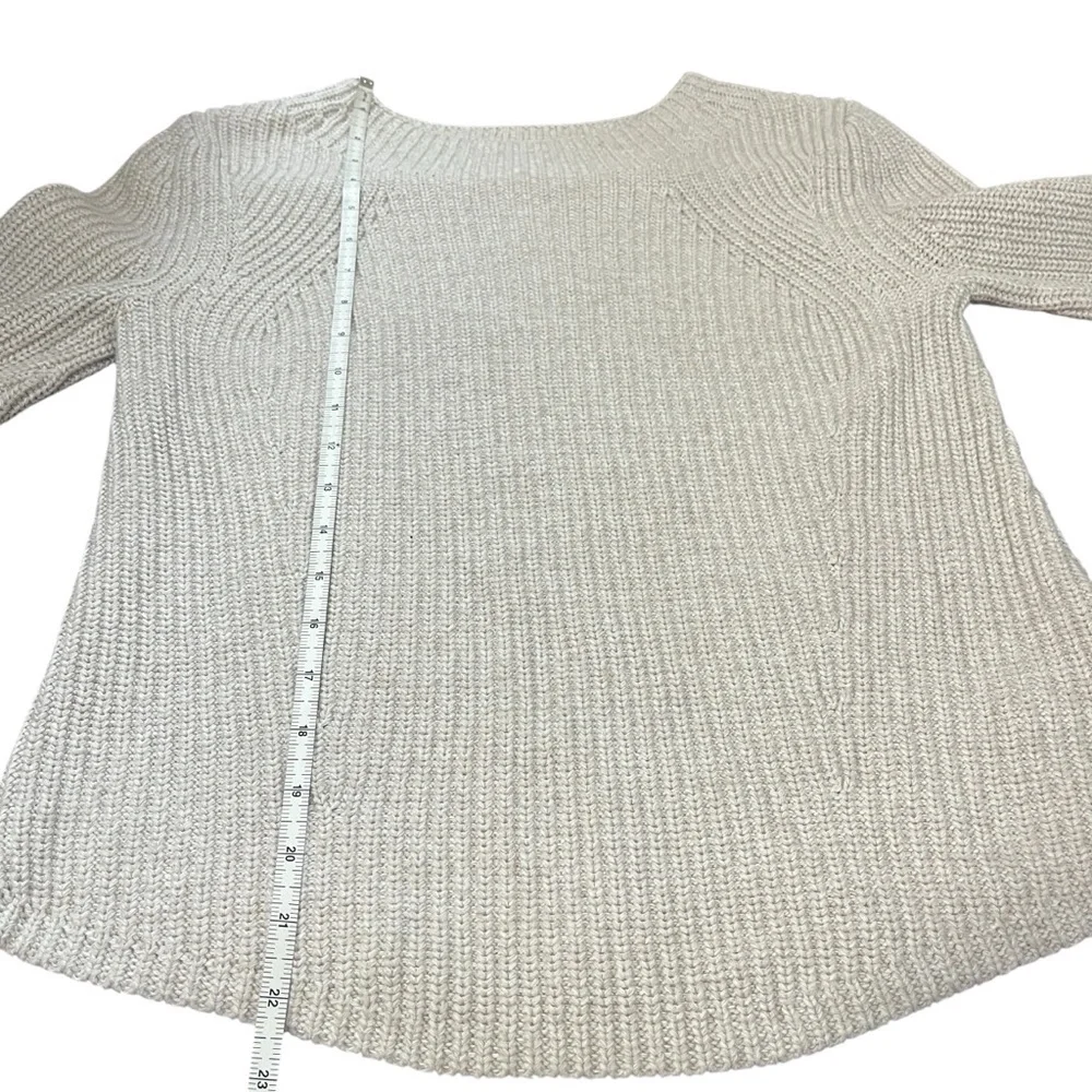 GAP Neutral Mock Boatneck Bubble Sleeve Cotton Sweater XXS Relaxed